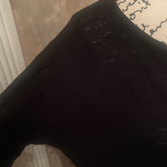 EILEEN FISHER BLACK MIDI LINEN DRESS MEDIUM LARGE - Picture 6 of 7